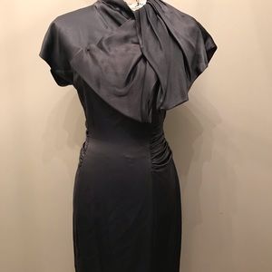 Prada Gray Pewter Lapel Dress Size 46